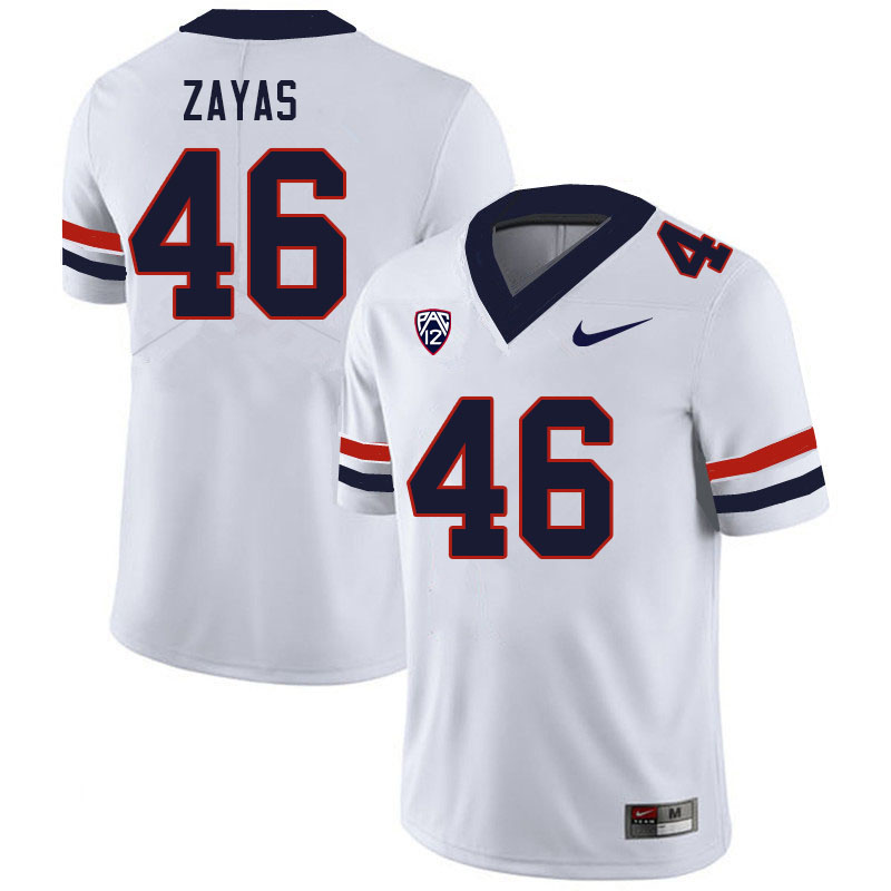 Men #46 Victor Zayas Arizona Wildcats College Football Jerseys Sale-White - Click Image to Close